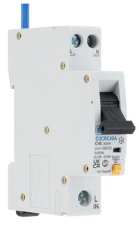 BG CUCRC40A 40A SP 1 Module C Curve 6kA 30mA Type A Compact RCBO