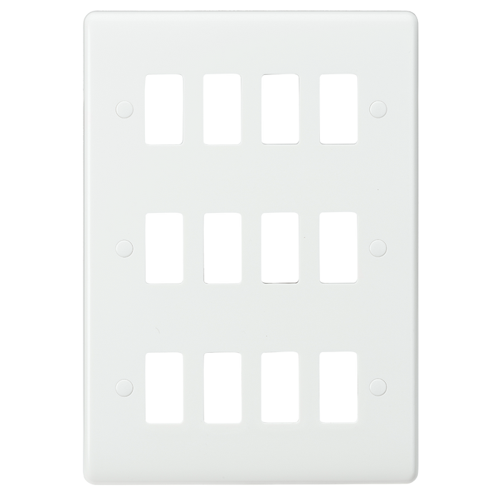 Knightsbridge CUG12 White Curved Edge 12G Grid Faceplate - westbasedirect.com