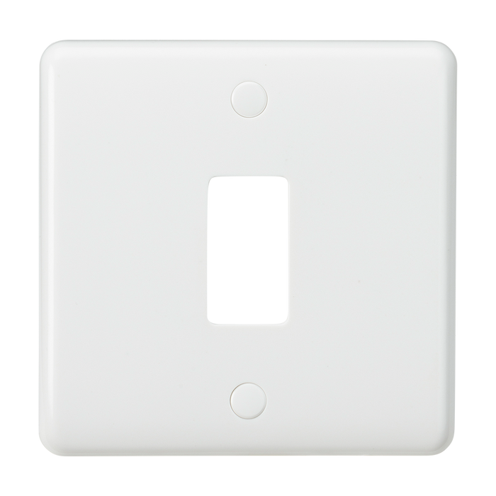 Knightsbridge CUG1 White Curved Edge 1G Grid Faceplate - westbasedirect.com