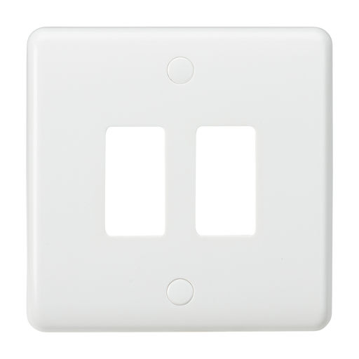 Knightsbridge CUG2 White Curved Edge 2G Grid Faceplate - westbasedirect.com