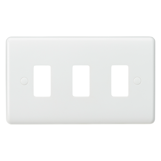 Knightsbridge CUG3 White Curved Edge 3G Grid Faceplate - westbasedirect.com