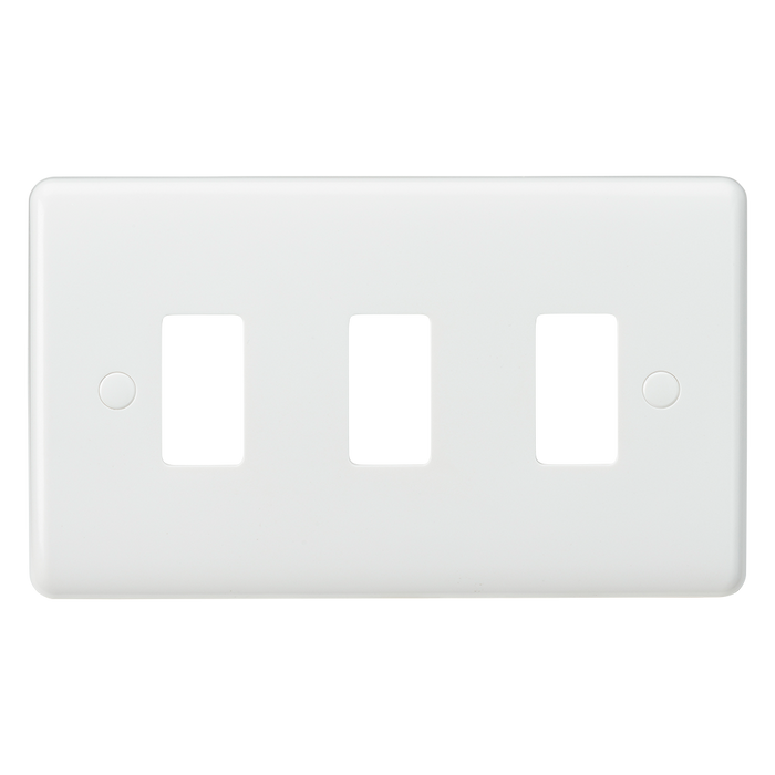 Knightsbridge CUG3 White Curved Edge 3G Grid Faceplate - westbasedirect.com