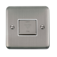 Click Deco Plus DPSS520WH 10A Ingot 3 Pole Fan Isolation Plate Switch - Stainless Steel (White)