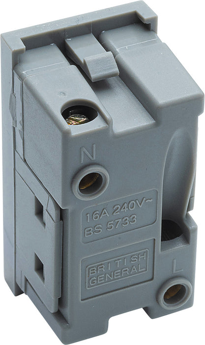 BG EMEUSG Euro Module 16A 2 Pin Unswitched Socket - Grey - westbasedirect.com