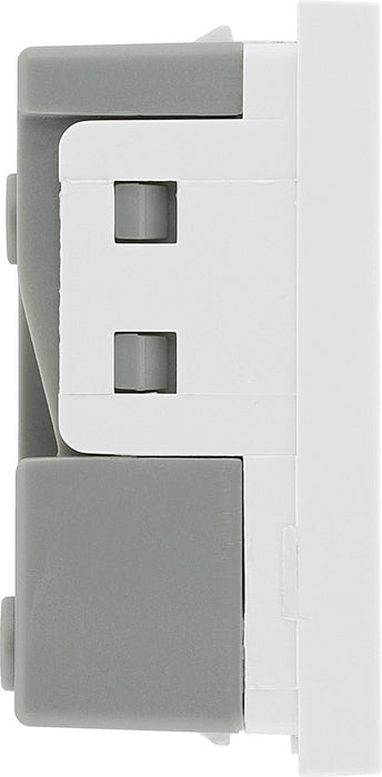 BG EMEUSW Euro Module 16A 2 Pin Unswitched Socket - White - westbasedirect.com