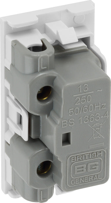 BG EMFUSEW Euro Module 13A Fused Module - White - westbasedirect.com