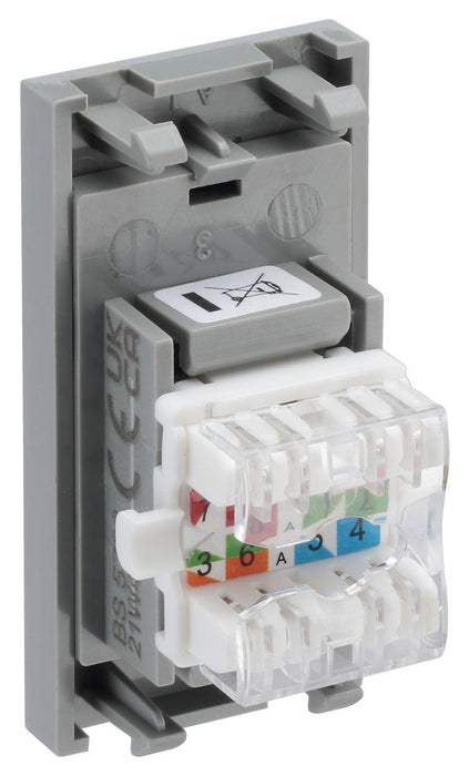 BG EMRJ45C6G Euro Module Data RJ45, CAT6 (IDC) - Grey - westbasedirect.com