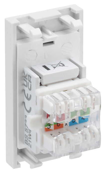 BG EMRJ45C6W Euro Module Data RJ45, CAT6 (IDC) - White - westbasedirect.com