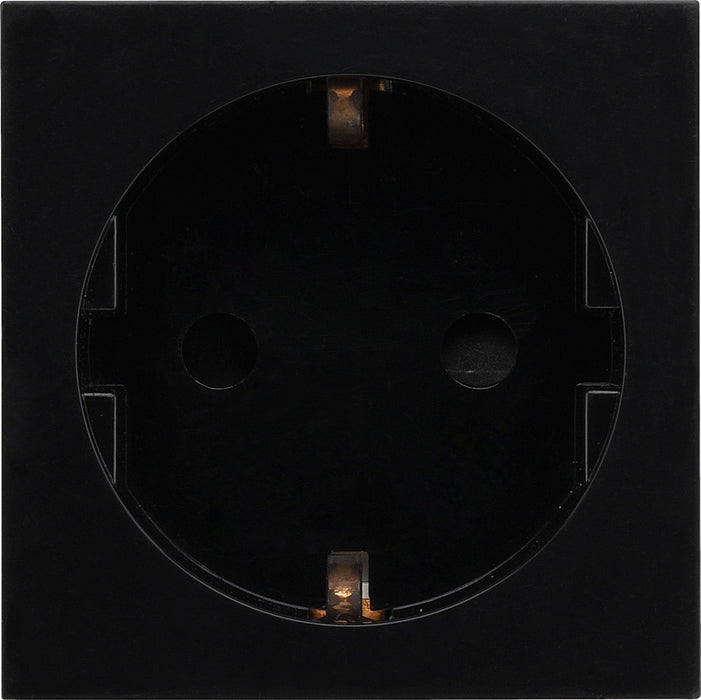 BG EMSCHSB Euro Module 16A Schuko Unswitched Socket - Black - westbasedirect.com