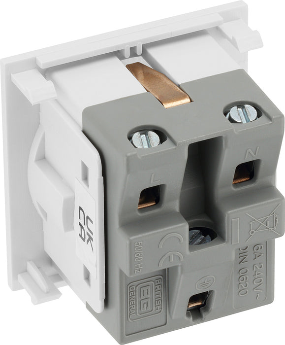 BG EMSCHSW Euro Module 16A Schuko Unswitched Socket - White - westbasedirect.com