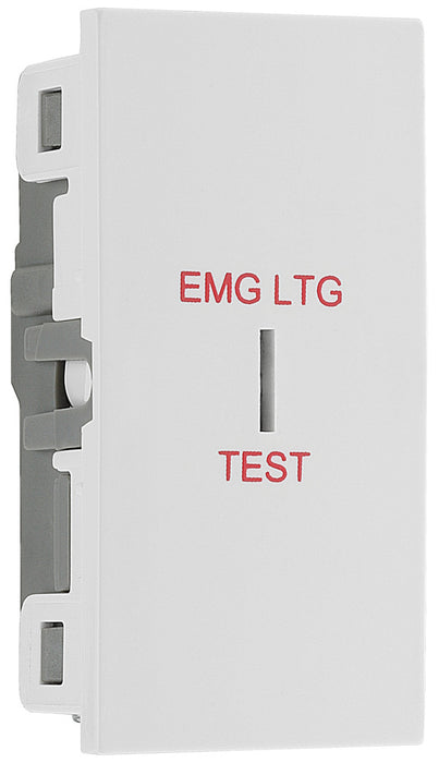 BG EMSW12ELW Euro Module 20AX 2-Way Key Switch - White (Emergency lighting test) - westbasedirect.com