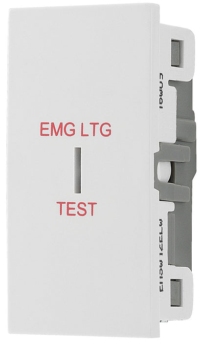 BG EMSW12ELW Euro Module 20AX 2-Way Key Switch - White (Emergency lighting test) - westbasedirect.com