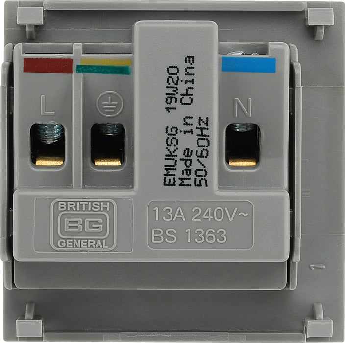 BG EMUKSG Euro Module 13A UK Unswitched Socket - Grey - westbasedirect.com