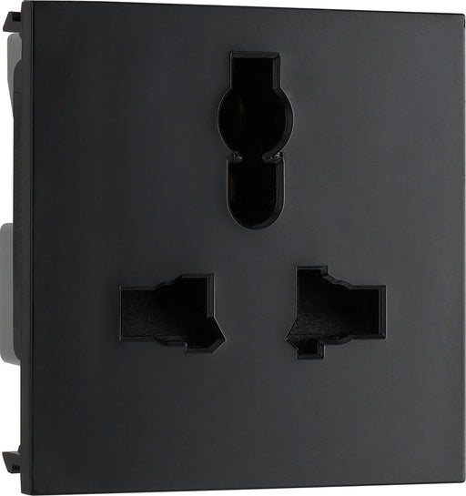 BG EMUNVB Euro Module Universal Unswitched Socket - Black - westbasedirect.com