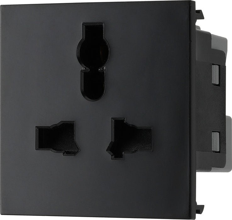 BG EMUNVB Euro Module Universal Unswitched Socket - Black - westbasedirect.com