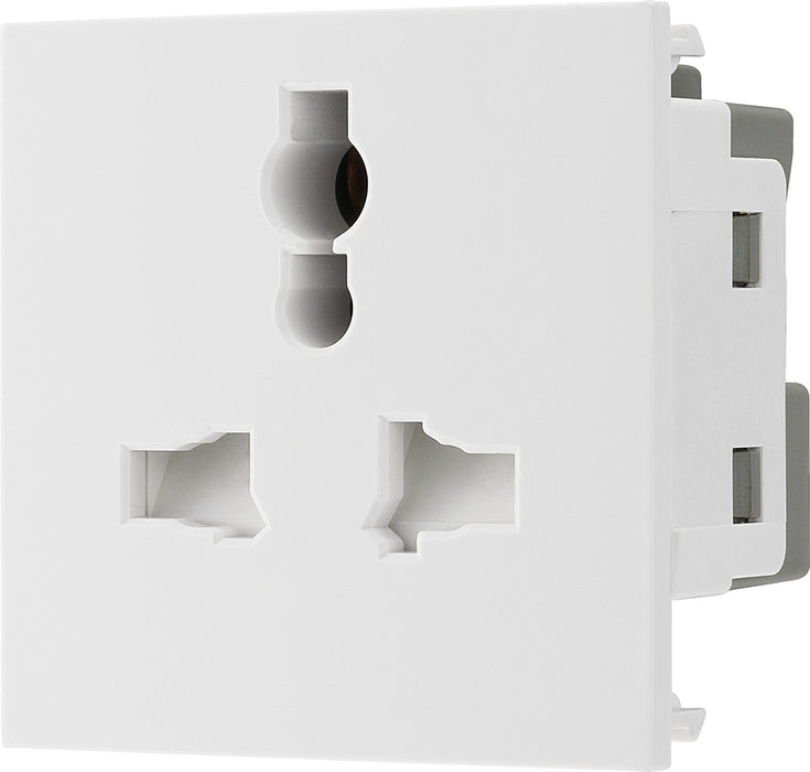 BG EMUNVW Euro Module Universal Unswitched Socket - White - westbasedirect.com