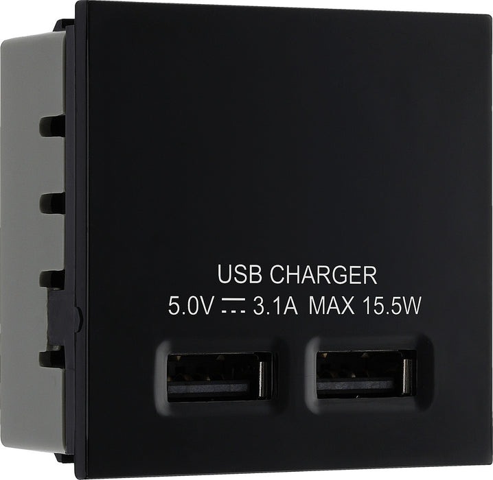 BG EMUSB3B Euro Module 3.1A USB Charger - Black - westbasedirect.com
