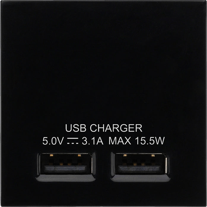BG EMUSB3B Euro Module 3.1A USB Charger - Black - westbasedirect.com