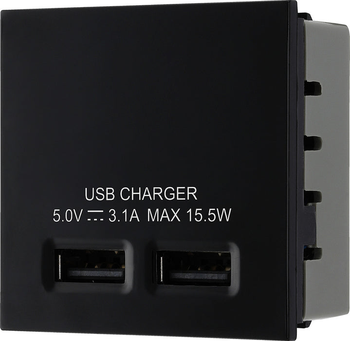 BG EMUSB3B Euro Module 3.1A USB Charger - Black - westbasedirect.com