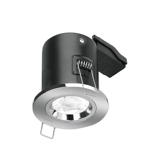 Aurora EN-FD101PC EFD GU10 Fixed Lock Ring Aluminium Fire-Rated Downlight - Polished Chrome - westbasedirect.com