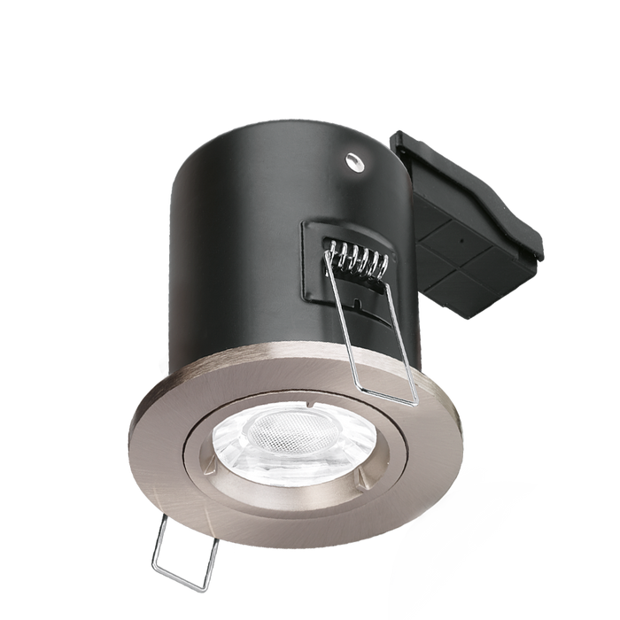 Aurora EN-FD101SN EFD GU10 Fixed Lock Ring Aluminium Fire-Rated Downlight - Satin Nickel - westbasedirect.com