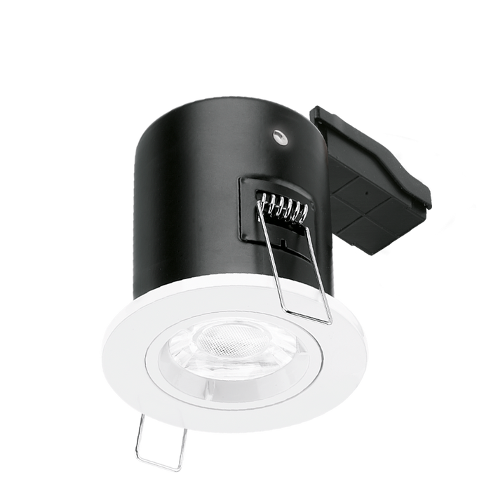 Aurora EN-FD101W EFD GU10 Fixed Lock Ring Aluminium Fire-Rated Downlight - White - westbasedirect.com