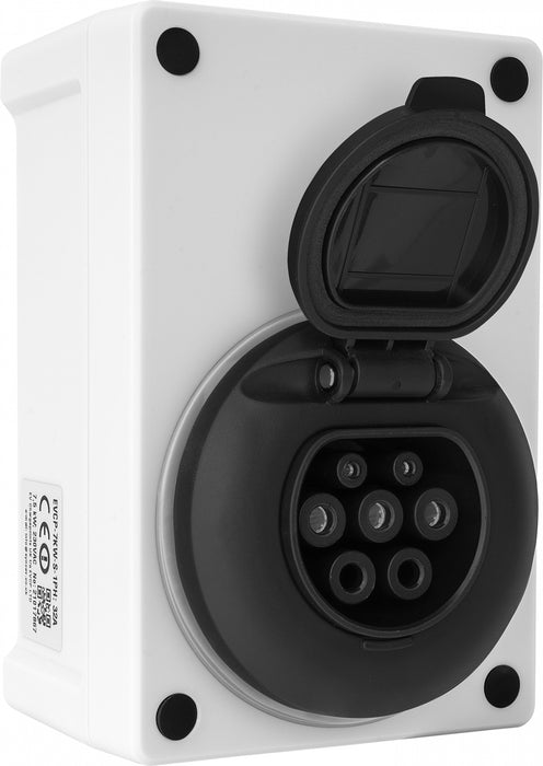 SyncEV Compact Car Charger 7.4kW Type 2 Socketed GSM/WiFi - White - westbasedirect.com