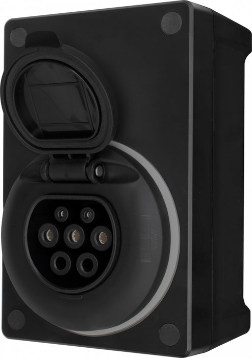 SyncEV Compact Car Charger 7.4kW Type 2 Socketed GSM/WiFi - Black - westbasedirect.com
