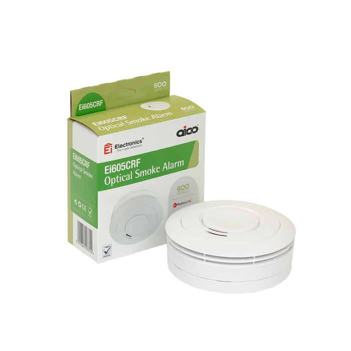 Aico EI605CRF Battery Powered RadioLINK Optical Smoke Alarm with 9V Alkaline Battery - westbasedirect.com