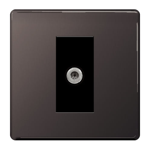 BG FBN64 Flatplate Screwless 1 Gang Satellite Socket - Black Nickel - westbasedirect.com