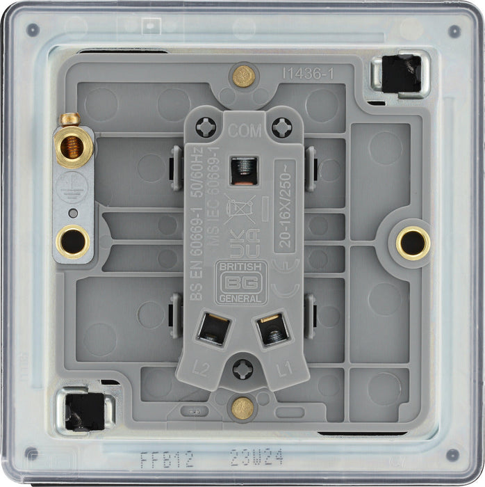 BG FFB12 Flatplate Screwless Single Light Switch 10A - Matt Black (5 Pack) - westbasedirect.com