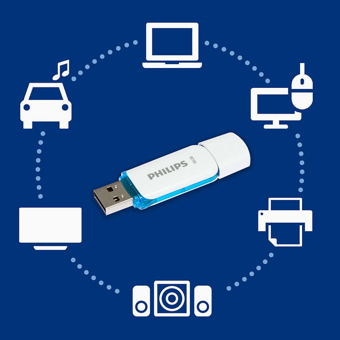 Philips USB 2.0 16GB Snow Edition Blue - westbasedirect.com