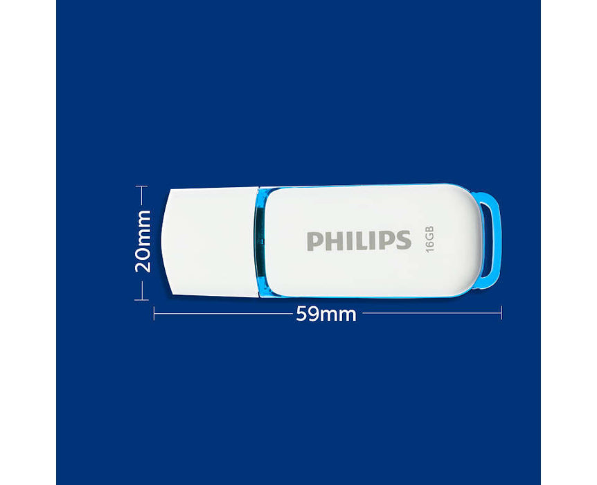 Philips USB 2.0 16GB Snow Edition Blue - westbasedirect.com