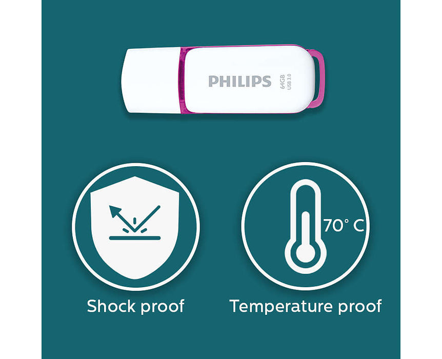 Philips USB 3.0 64GB Snow Edition Purple - westbasedirect.com