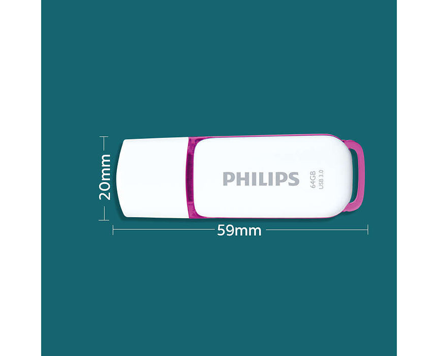 Philips USB 3.0 64GB Snow Edition Purple - westbasedirect.com
