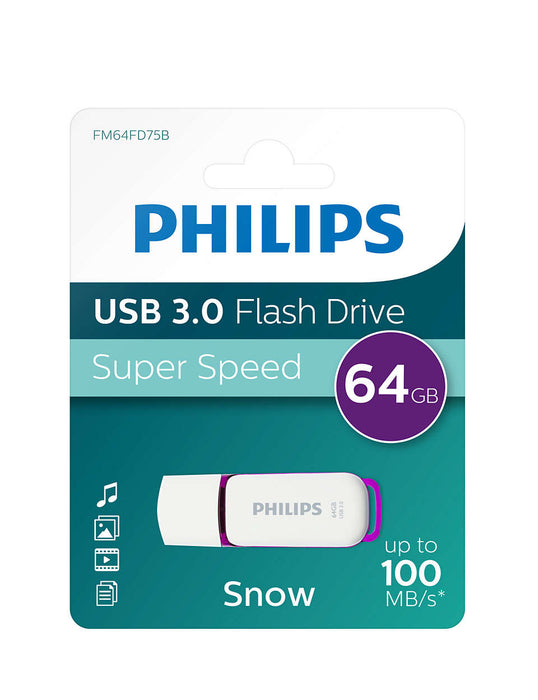 Philips USB 3.0 64GB Snow Edition Purple - westbasedirect.com