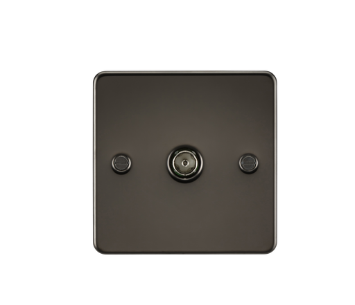 Knightsbridge FP0100GM Flat Plate 1G TV Outlet (Non-Isolated) - Gunmetal - westbasedirect.com
