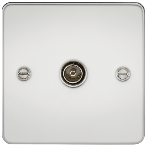 Knightsbridge FP0100PC Flat Plate 1G TV Outlet (Non-Isolated) - Polished Chrome - westbasedirect.com