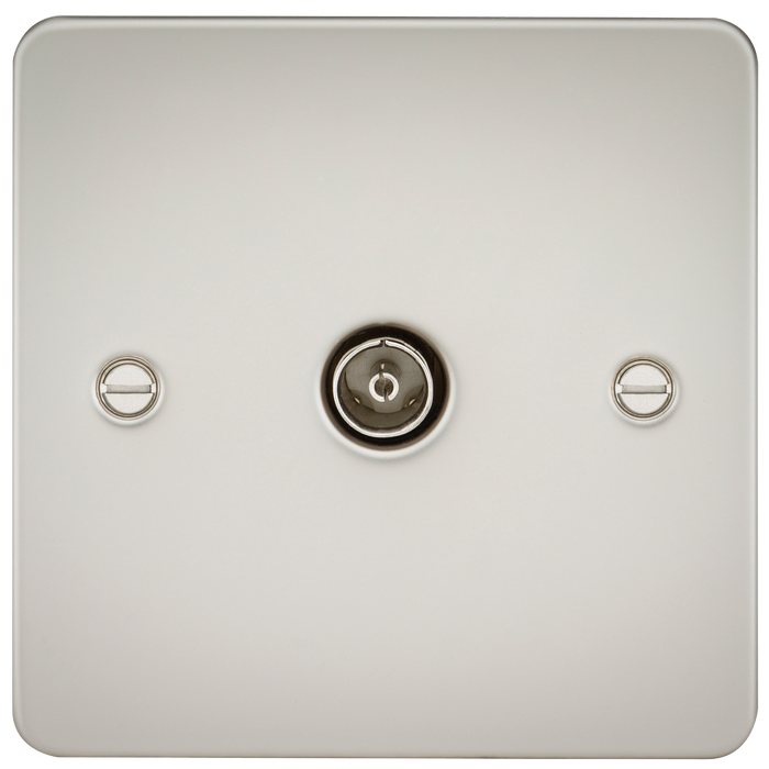 Knightsbridge FP0100PL Flat Plate 1G TV Outlet (Non-Isolated) - Pearl - westbasedirect.com