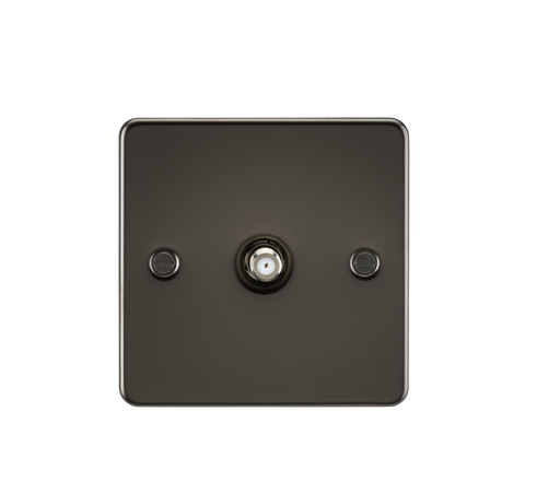 Knightsbridge FP0150GM Flat Plate 1G SAT TV Outlet (Non-Isolated) - Gunmetal - westbasedirect.com