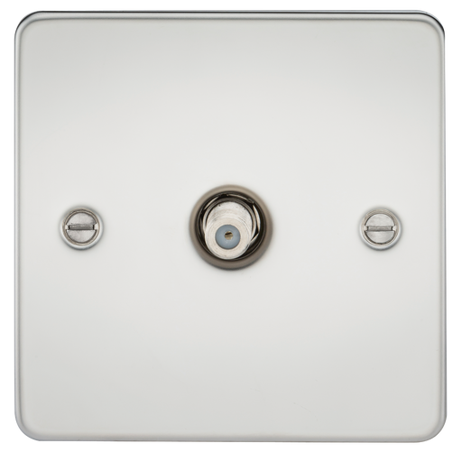 Knightsbridge FP0150PC Flat Plate 1G SAT TV Outlet (Non-Isolated) - Polished Chrome - westbasedirect.com