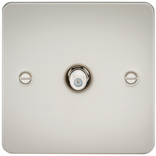 Knightsbridge FP0150PL Flat Plate 1G SAT TV Outlet (Non-Isolated) - Pearl - westbasedirect.com