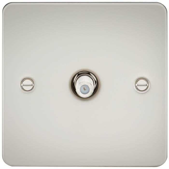 Knightsbridge FP0150PL Flat Plate 1G SAT TV Outlet (Non-Isolated) - Pearl - westbasedirect.com