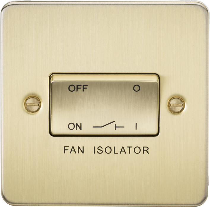 Knightsbridge FP1100BB Flat Plate 10AX 3 Pole Fan Isolator Switch - Brushed Brass - westbasedirect.com