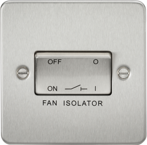 Knightsbridge FP1100BC Flat Plate 10AX 3 Pole Fan Isolator Switch - Brushed Chrome - westbasedirect.com
