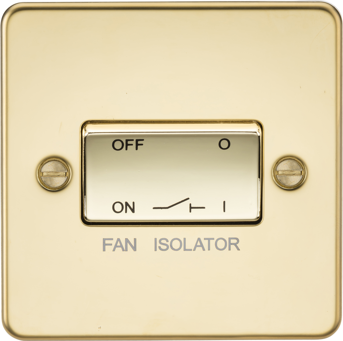 Knightsbridge FP1100PB Flat Plate 10AX 3 Pole Fan Isolator Switch - Polished Brass - westbasedirect.com