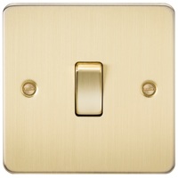 Knightsbridge FP1200BB Flat Plate 10AX 1G Intermediate Switch - Brushed Brass
