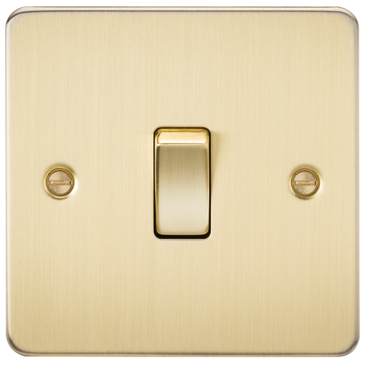 Knightsbridge FP1200BB Flat Plate 10AX 1G Intermediate Switch - Brushed Brass - westbasedirect.com