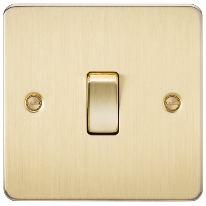 Knightsbridge FP1200BB Flat Plate 10AX 1G Intermediate Switch - Brushed Brass - westbasedirect.com