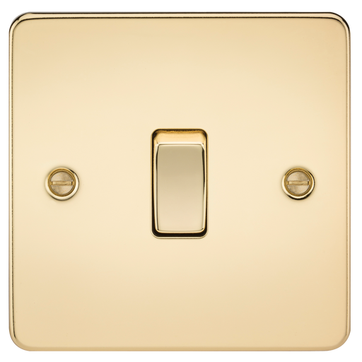 Knightsbridge FP1200PB Flat Plate 10AX 1G Intermediate Switch - Polished Brass - westbasedirect.com